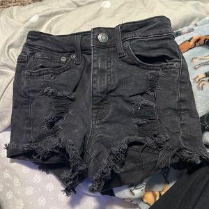 jean shorts with some rips